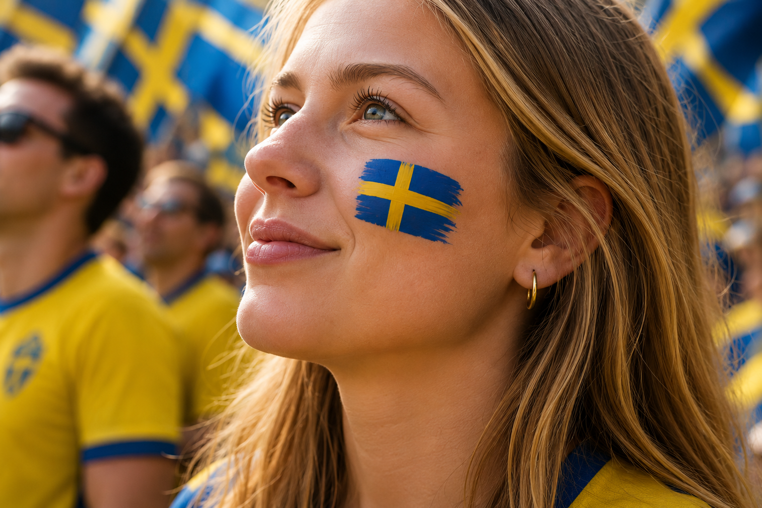 🇬🇧 Sweden Face Paint – Fan Stick