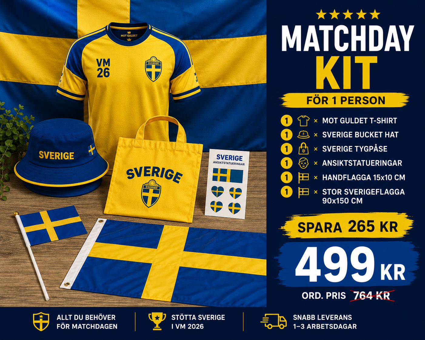 🇸🇪 Matchday Kit – För 1 person